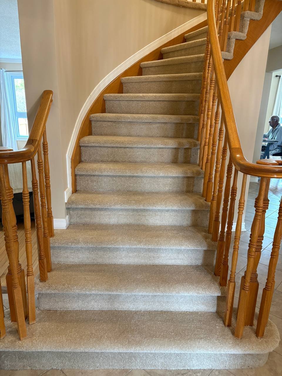 Open Staircase Carpet Installation Project in Kanata