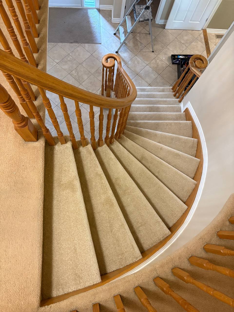 Open Staircase Carpet Installation Project in Kanata