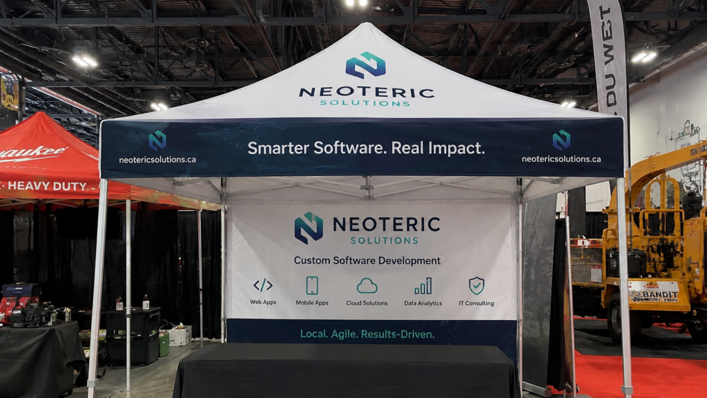 Custom 10x10 trade show tent built by Canopy Experts for an Ottawa event